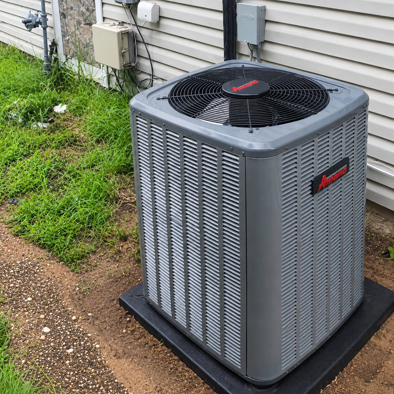Outdoor residential air conditioning unit